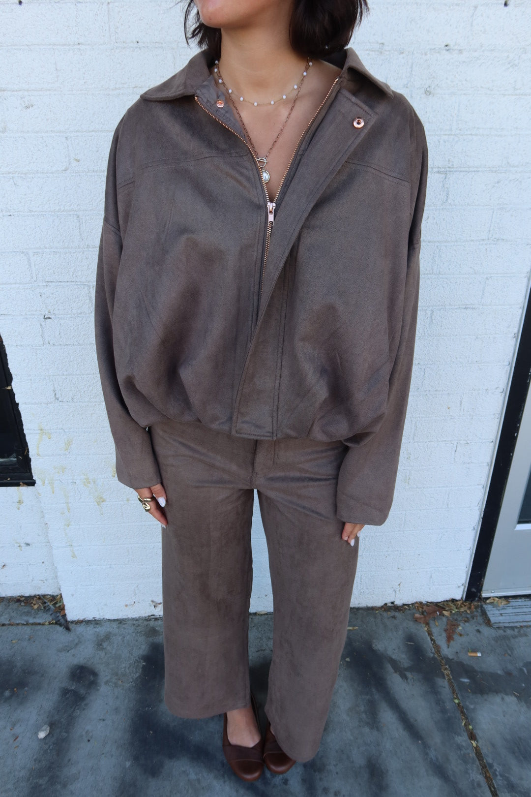 Mojave Faux Suede Zip-Up Jacket