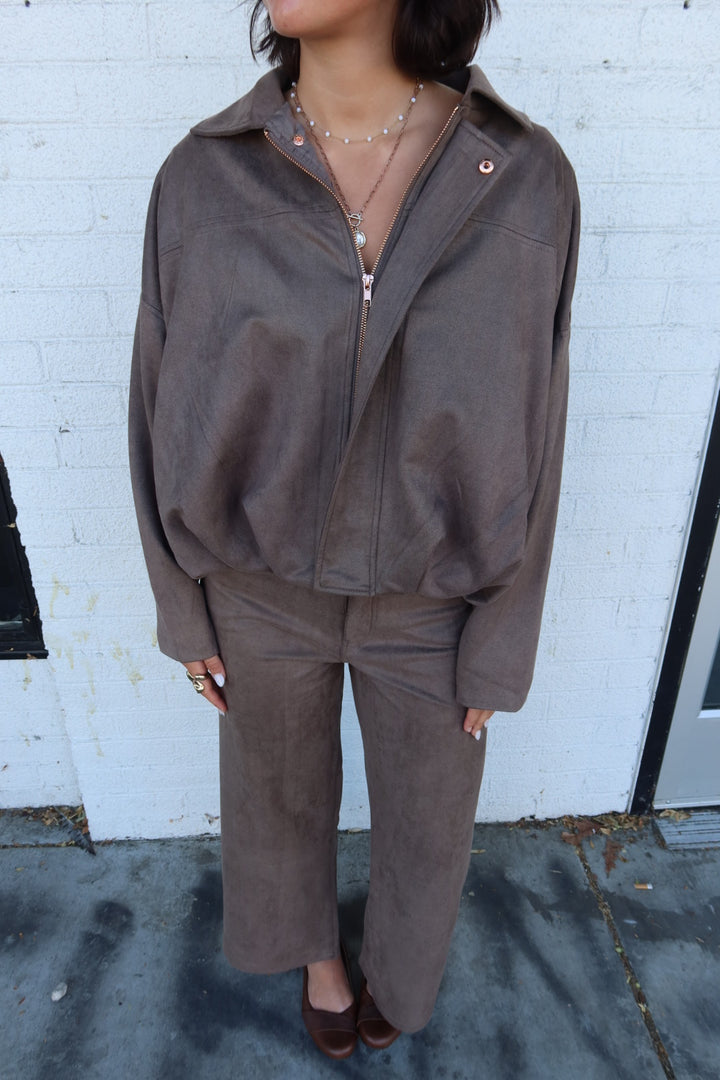 Mojave Faux Suede Zip-Up Jacket
