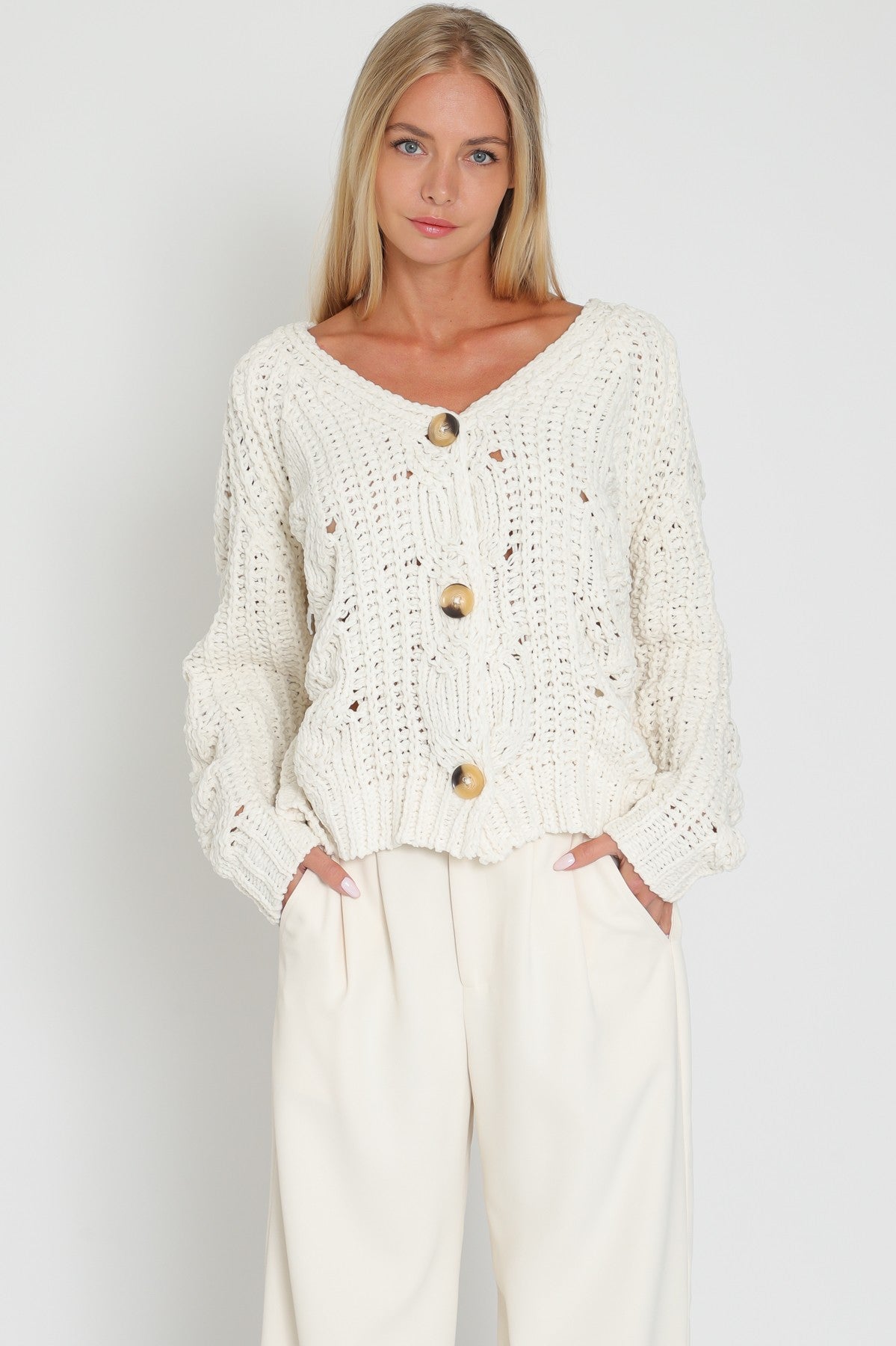 HOMEBODY BUTTON DOWN CARDIGAN