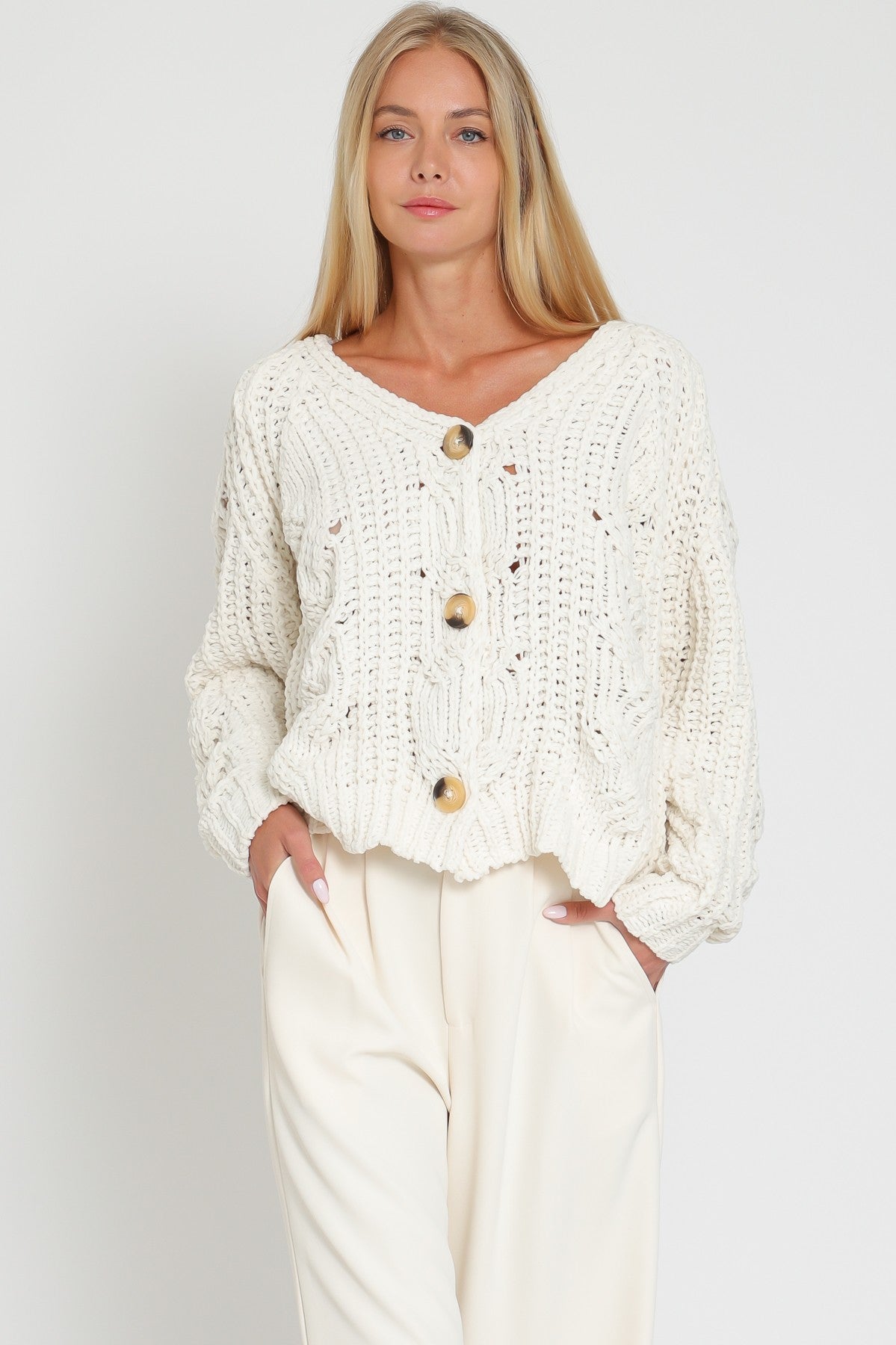 HOMEBODY BUTTON DOWN CARDIGAN