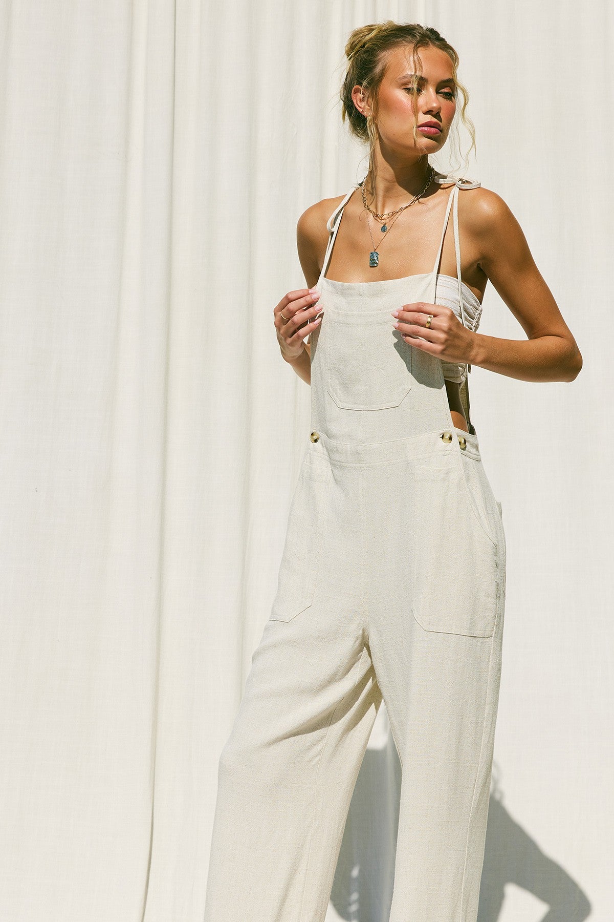 LOREN LINEN OVERALLS