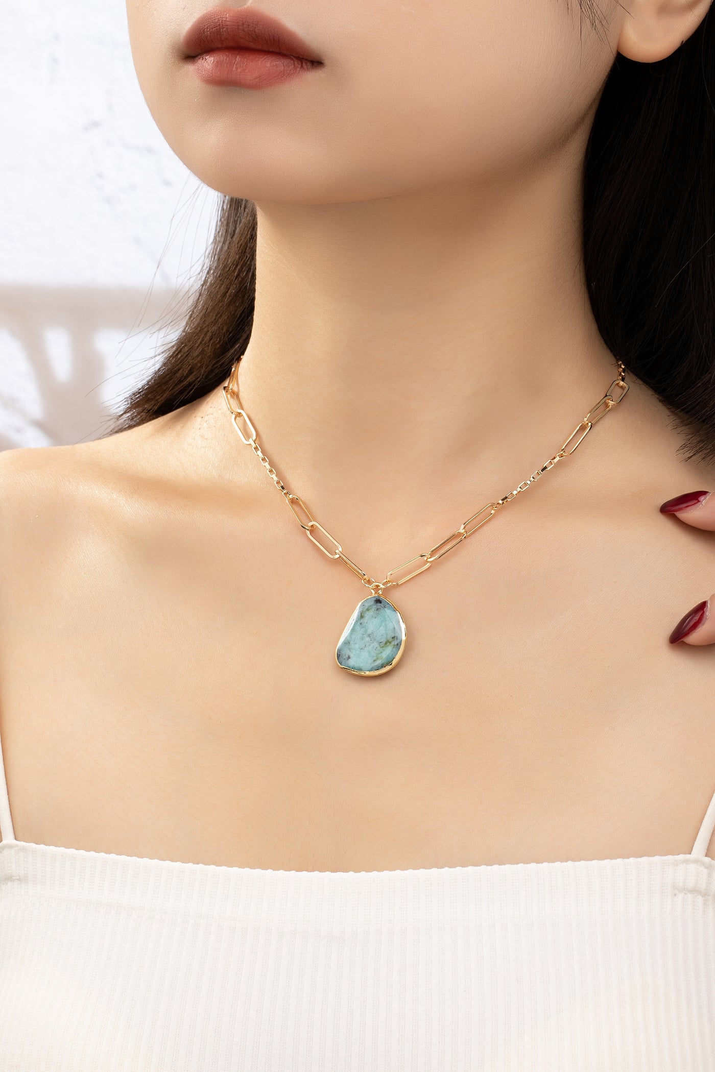 PAPERCLIP TURQOISE NECKLACE