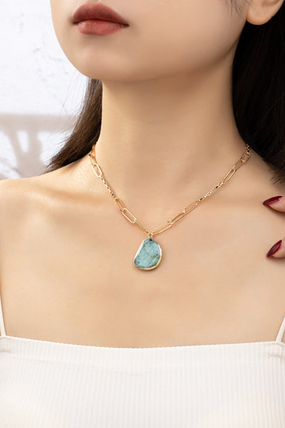 PAPERCLIP TURQOISE NECKLACE