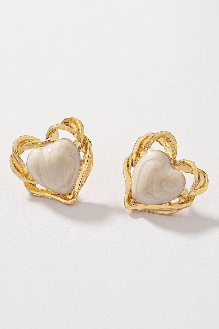 VINTAGE HEART ENAMEL STUDS