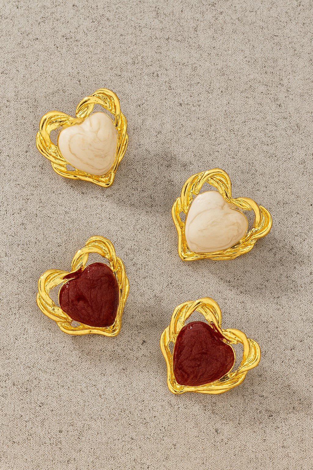 VINTAGE HEART ENAMEL STUDS