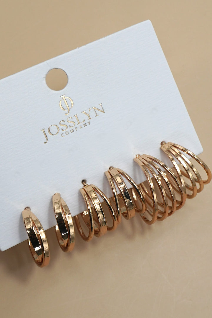 TRIO TEXTURED HOOP EARRINGS