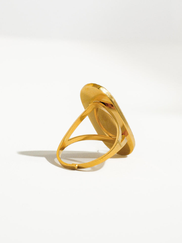 Empress Green Stone Gold Cocktail Ring