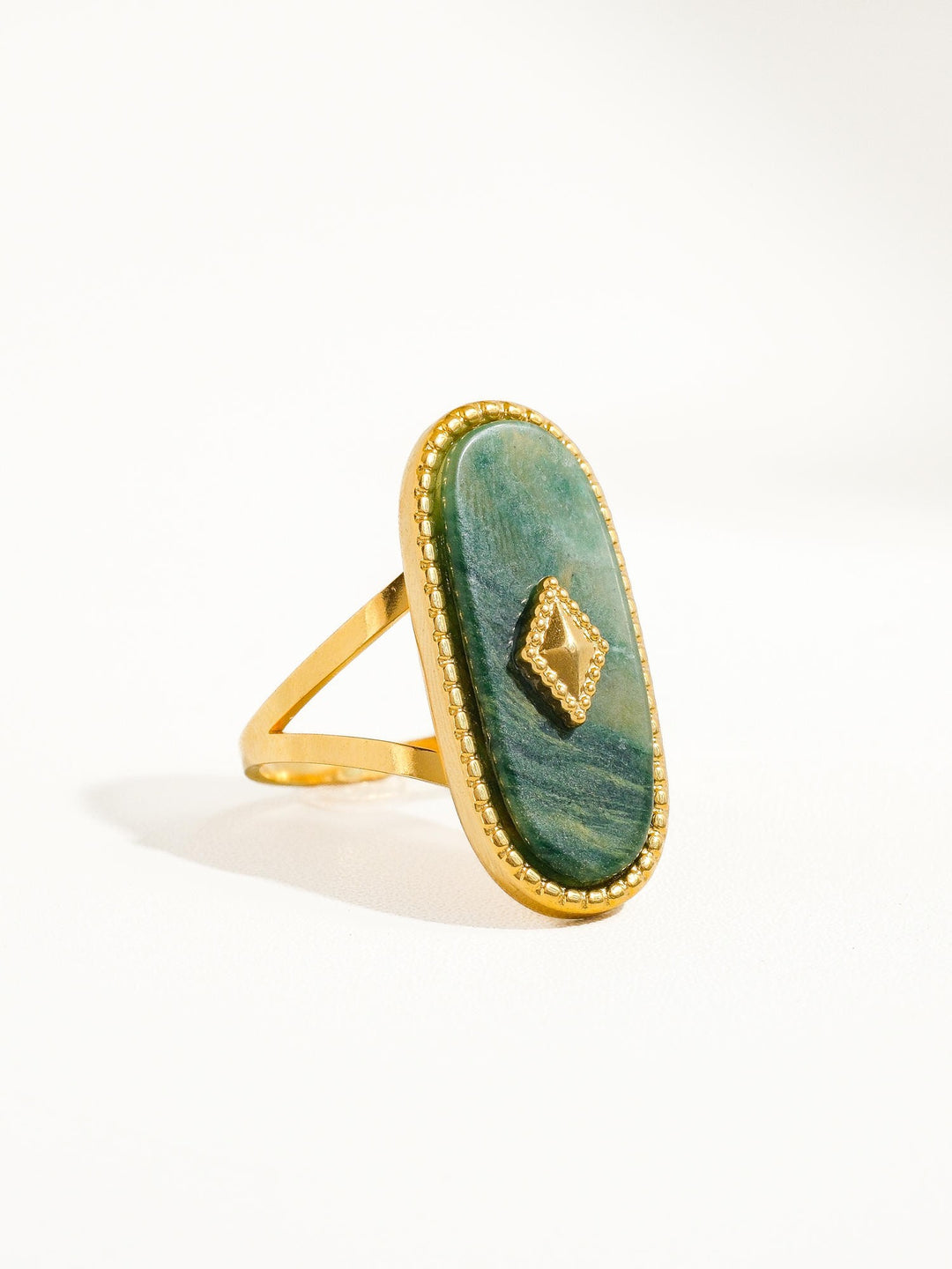 Empress Green Stone Gold Cocktail Ring