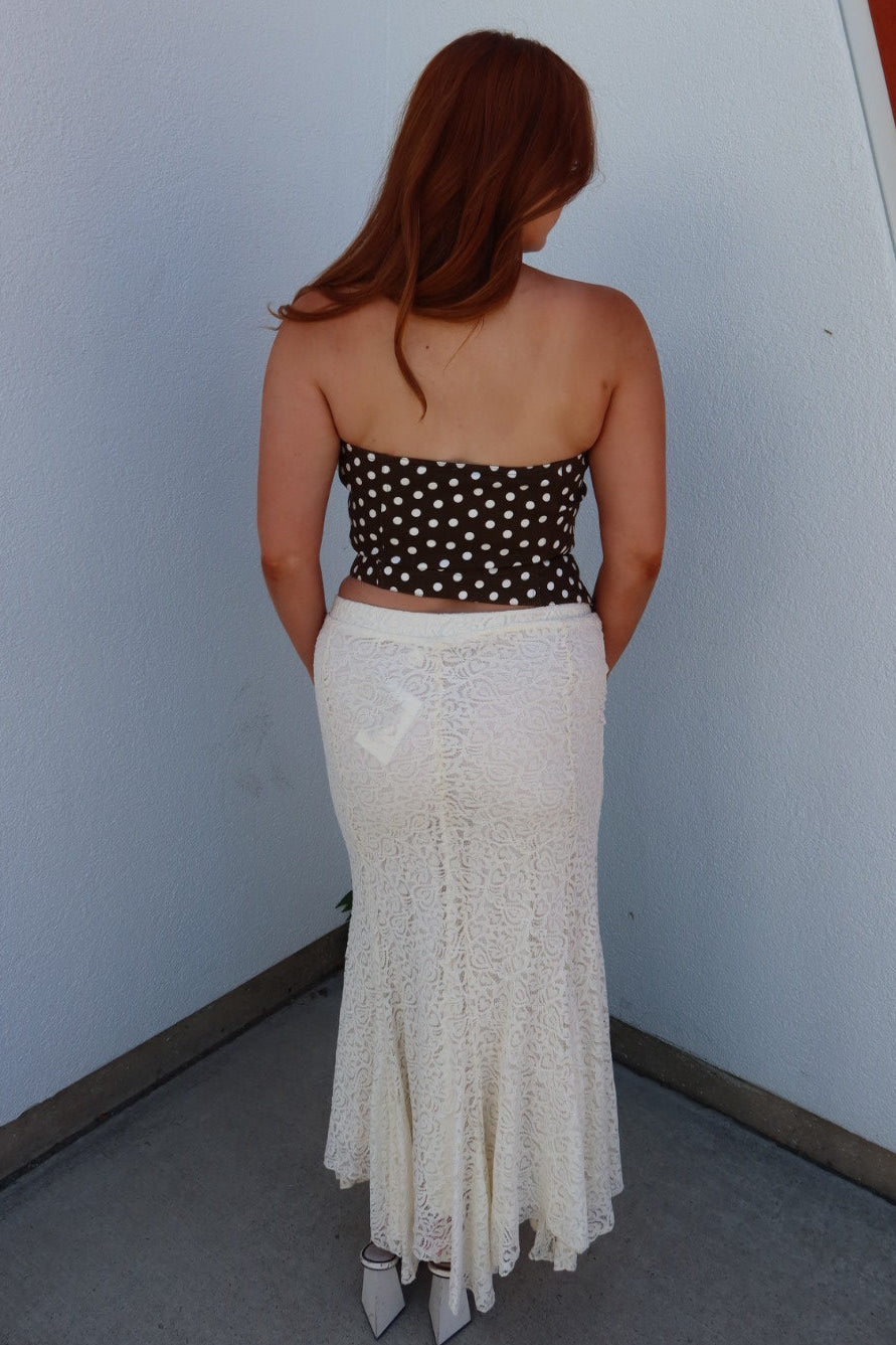 Polly Polka Dot Strapless Top