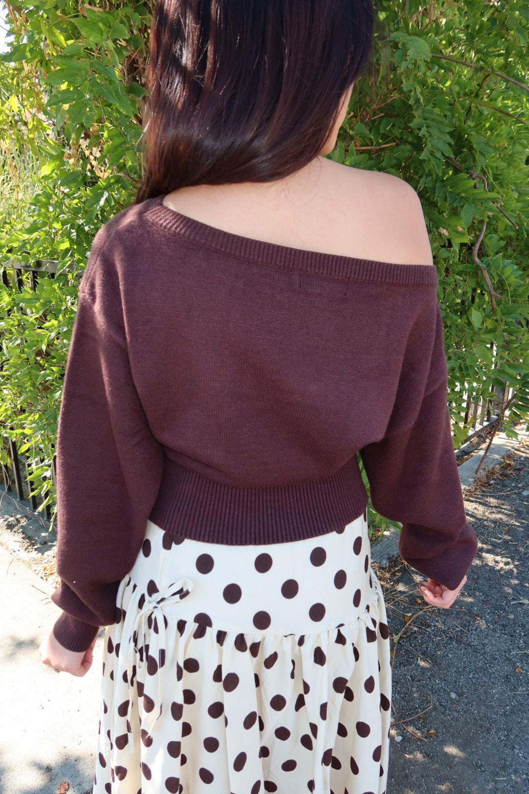 Arden Boat Neck Dolman Sleeve Sweater - Brown