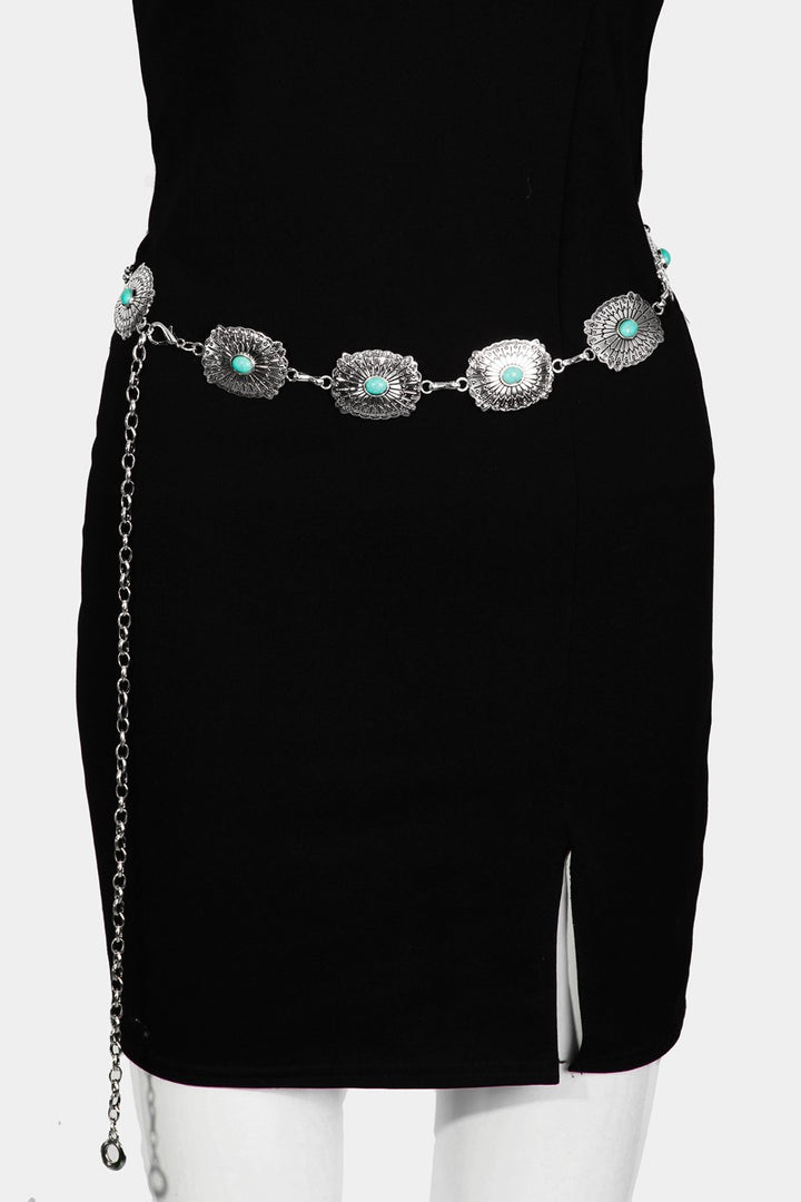 TURQUOISE CONCHO CHAIN BELT