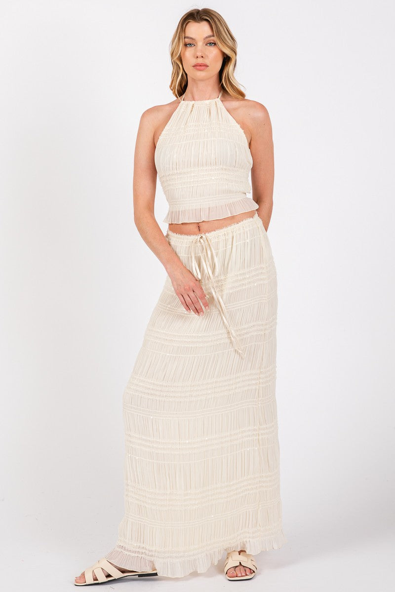 CHANTELLI CHIFFON MAXI SKIRT