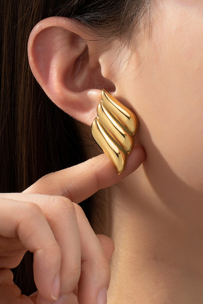 NON TARNISH STAINLESS WING STUD EARRINGS