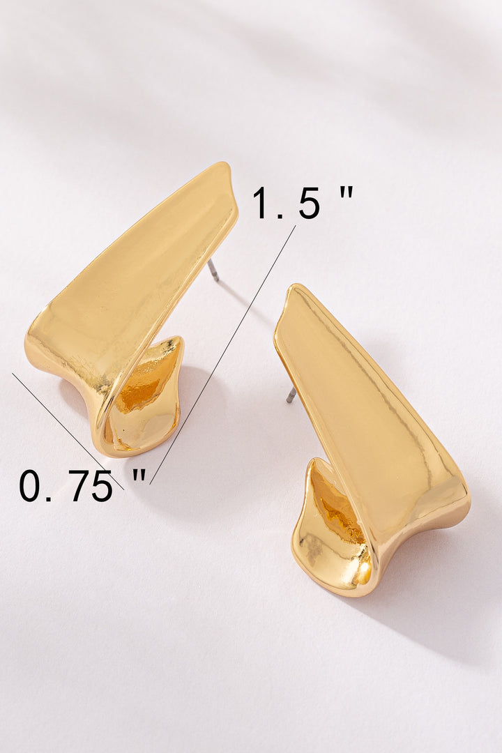 MODERNISTIC CURVED HOOP DROP EARRINGS