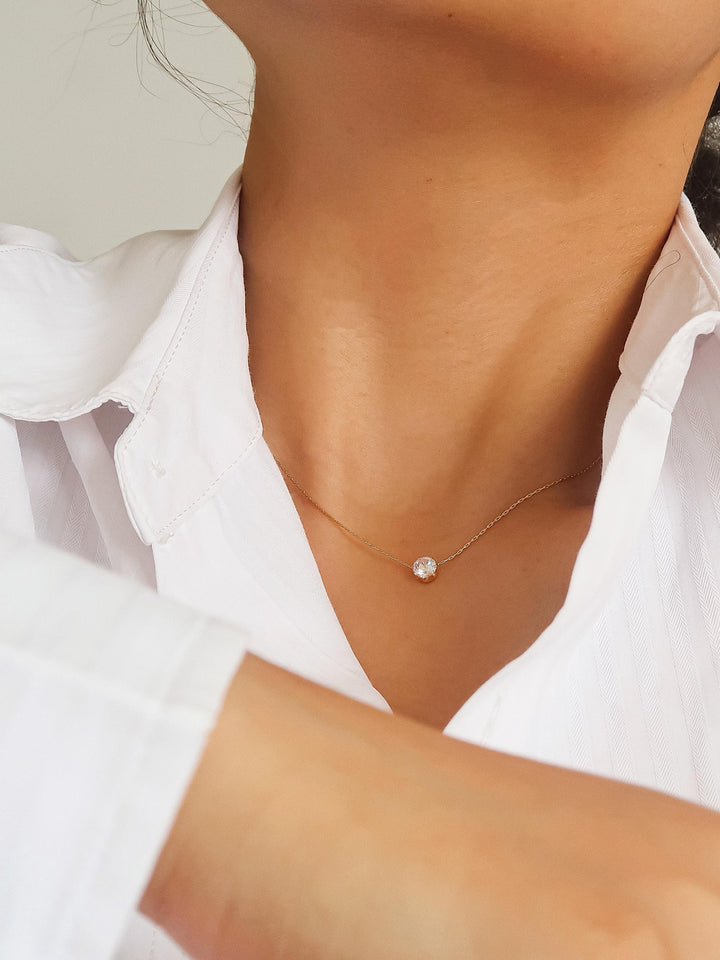 PETITE SOLITAIRE CZ NECKLACE
