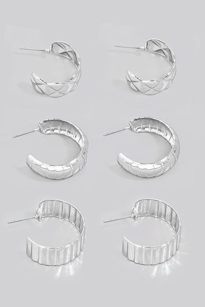 3 SET WIDE METALLIC HOOPS