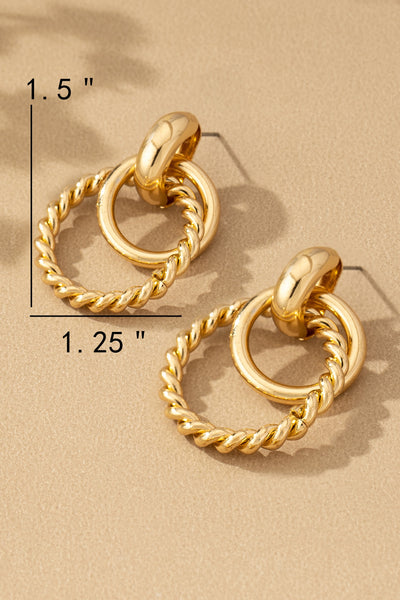 TWISTED INTERWINED HOOP DROP EARRINGS