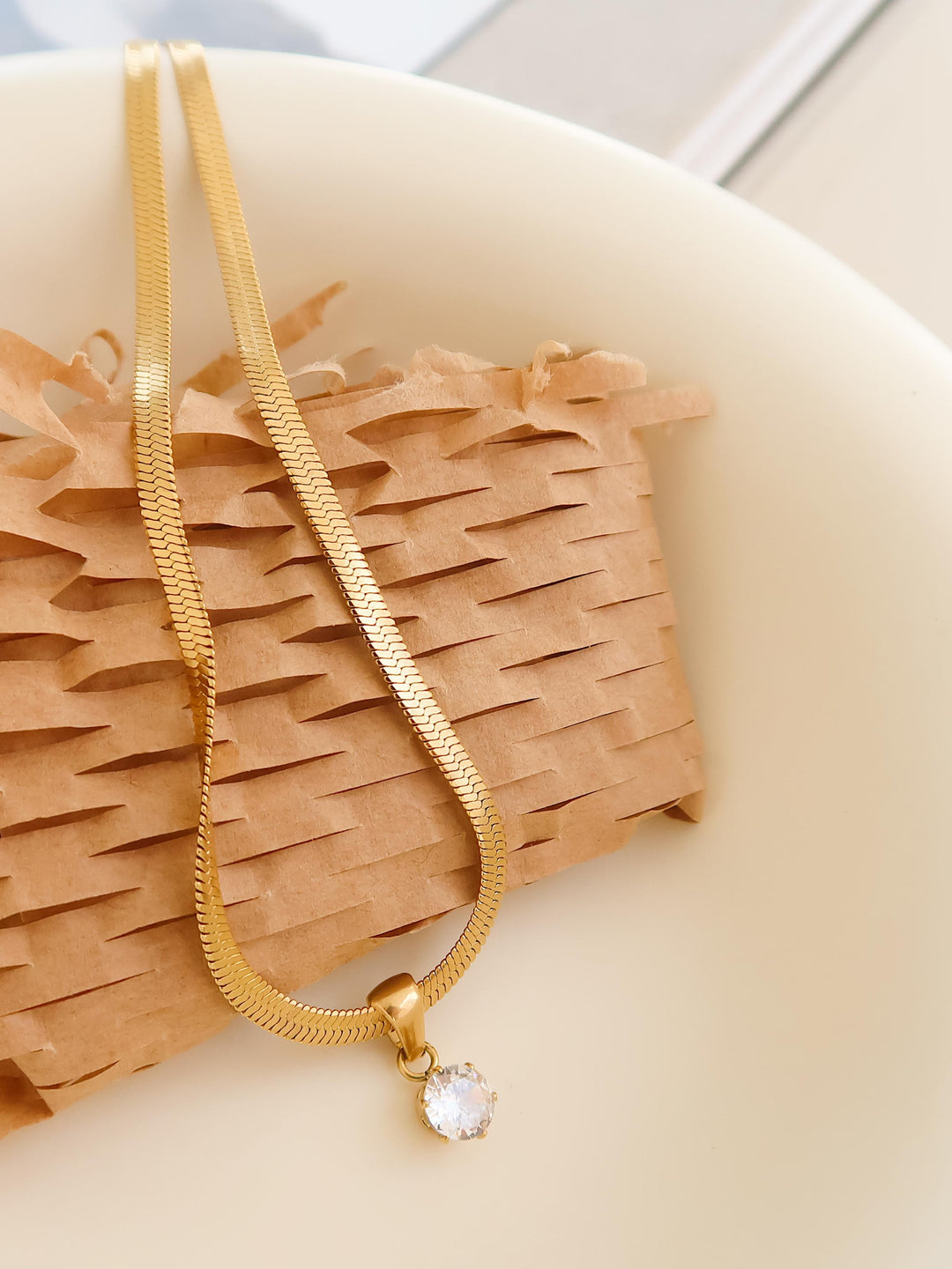 LUXE SNAKE CHAIN CZ NECKLACE