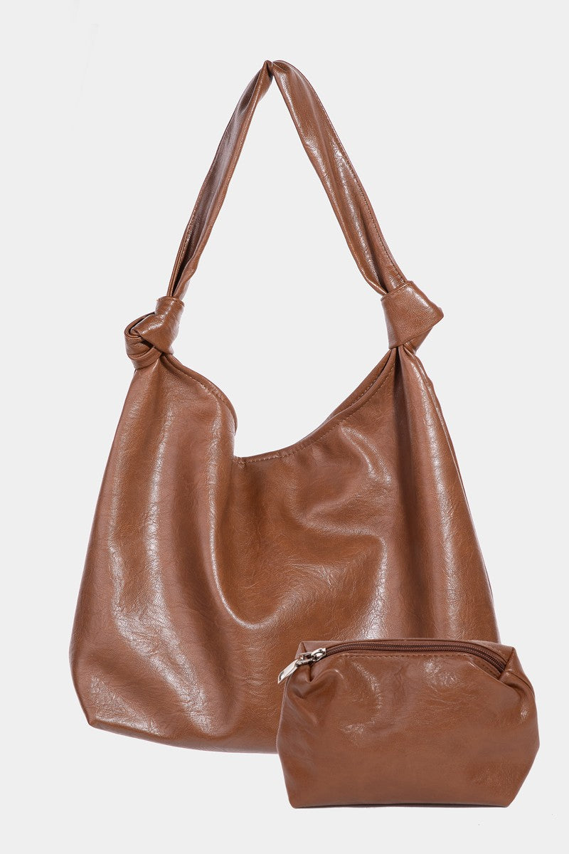 WEATHERED FAUX LEATHER TOTE
