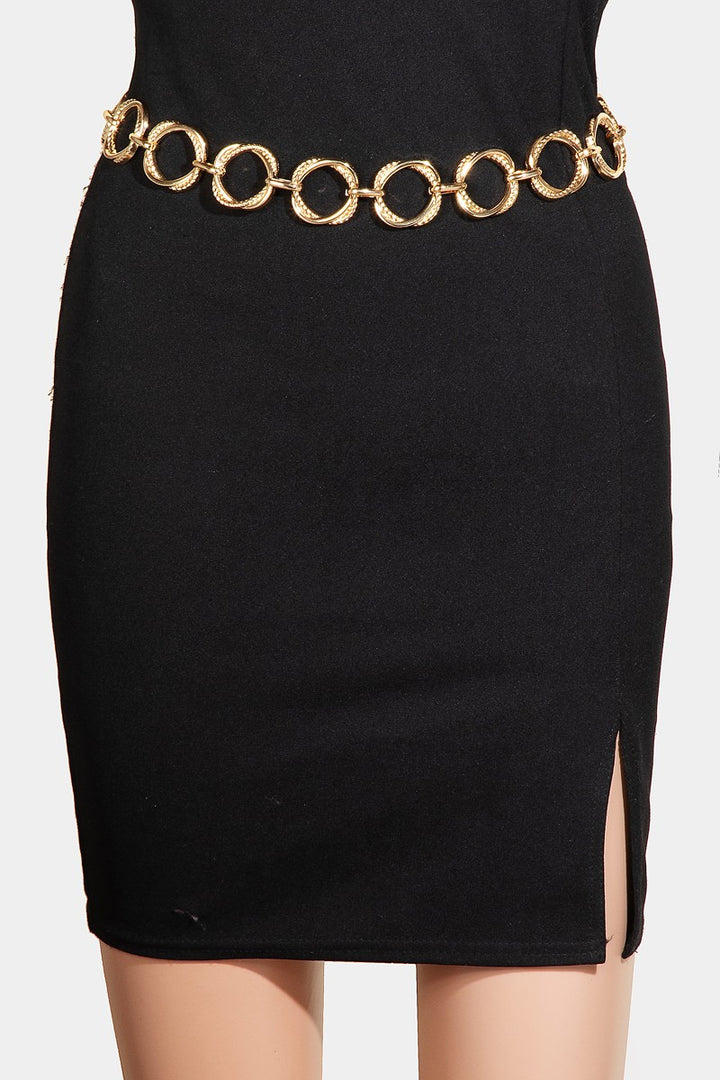 INTERLINKED OVAL CHAIN BELT