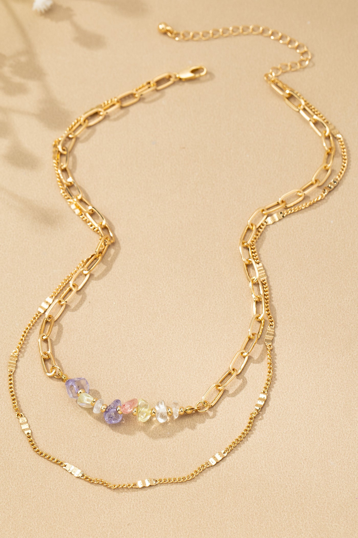 2 ROW MIXED CHAIN WITH STONES