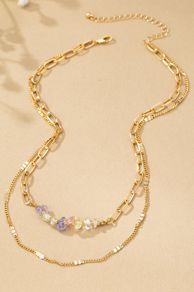 2 ROW MIXED CHAIN WITH STONES