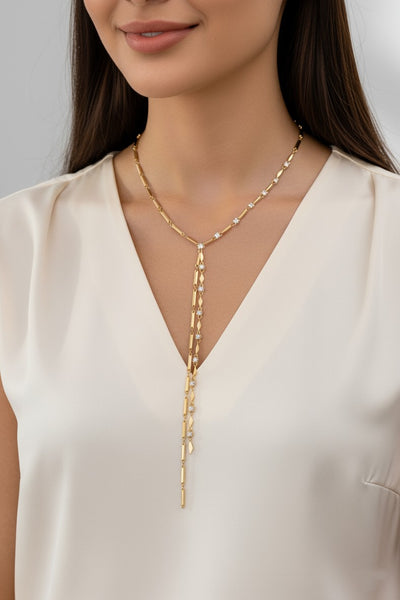 ASSYMETRIC DROP CHAIN NECKLACE