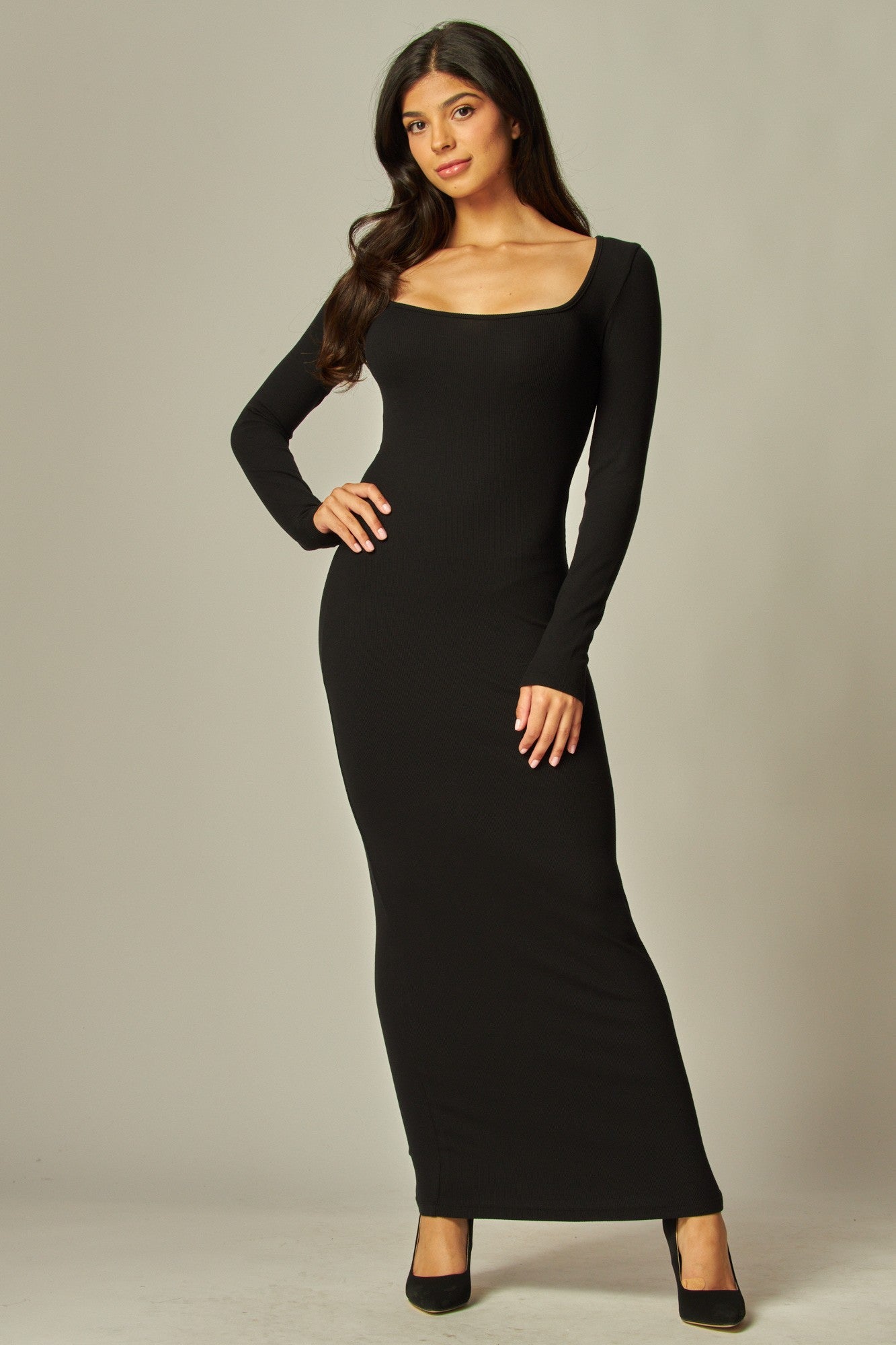 RHIAN RIBBED MAXI DRESS