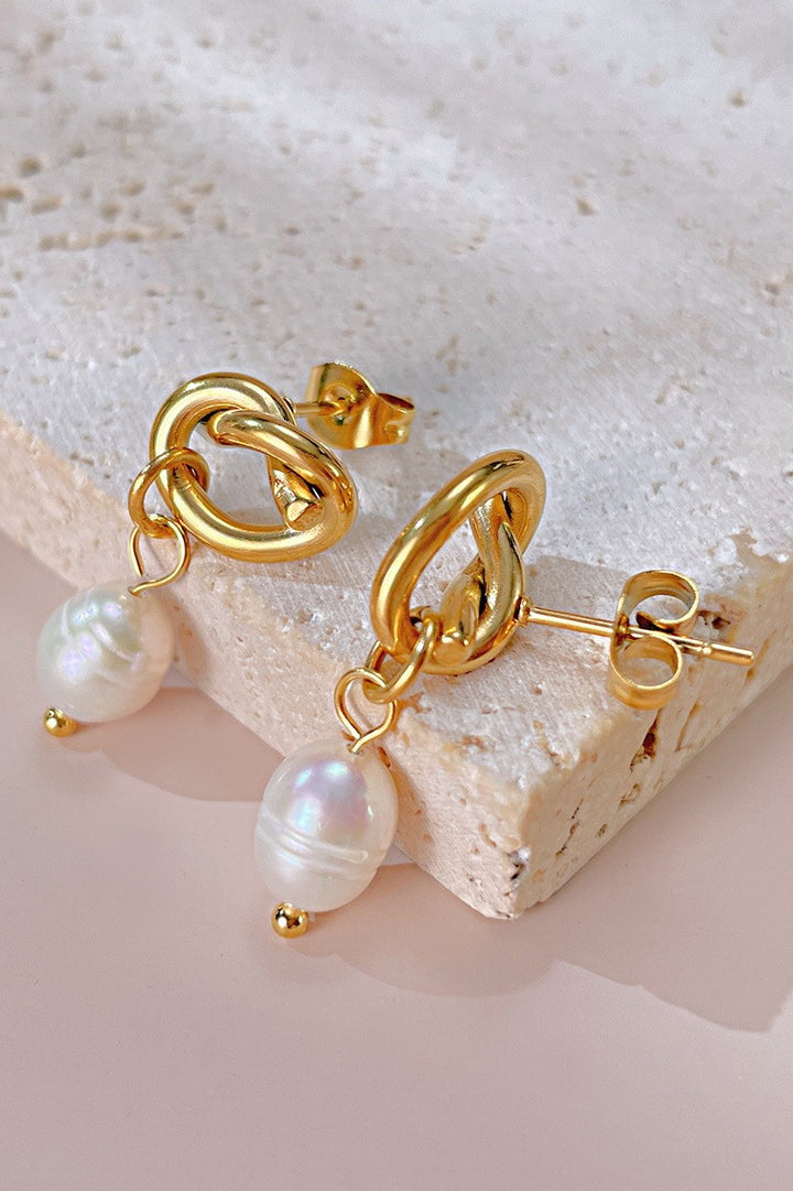 BOW KNOTPEARL DROP EARRINGS