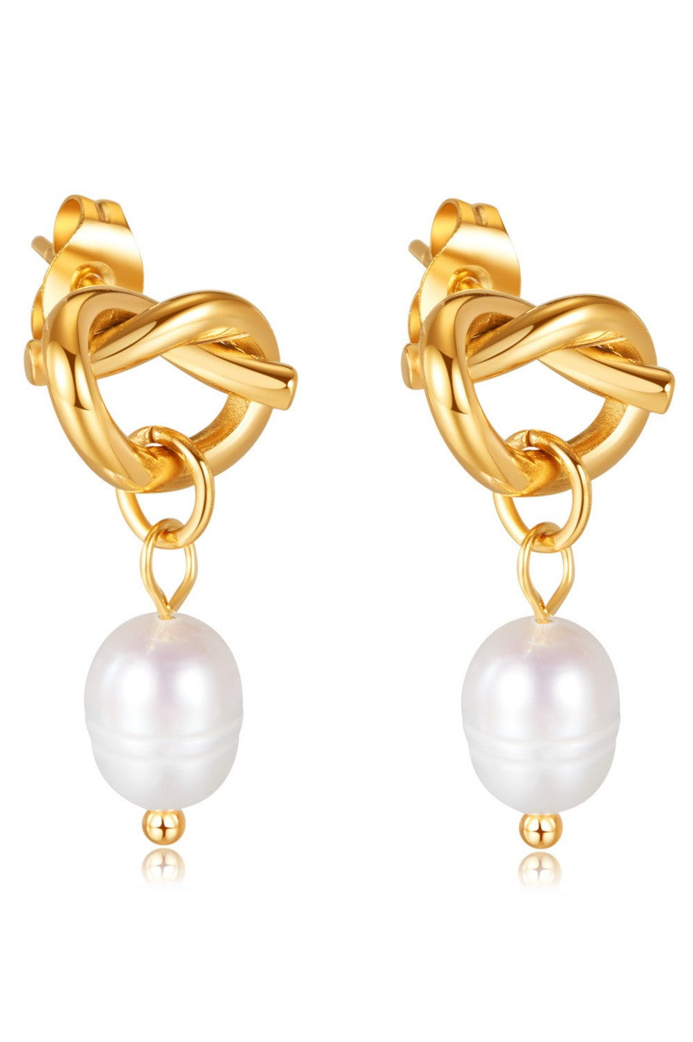 BOW KNOTPEARL DROP EARRINGS
