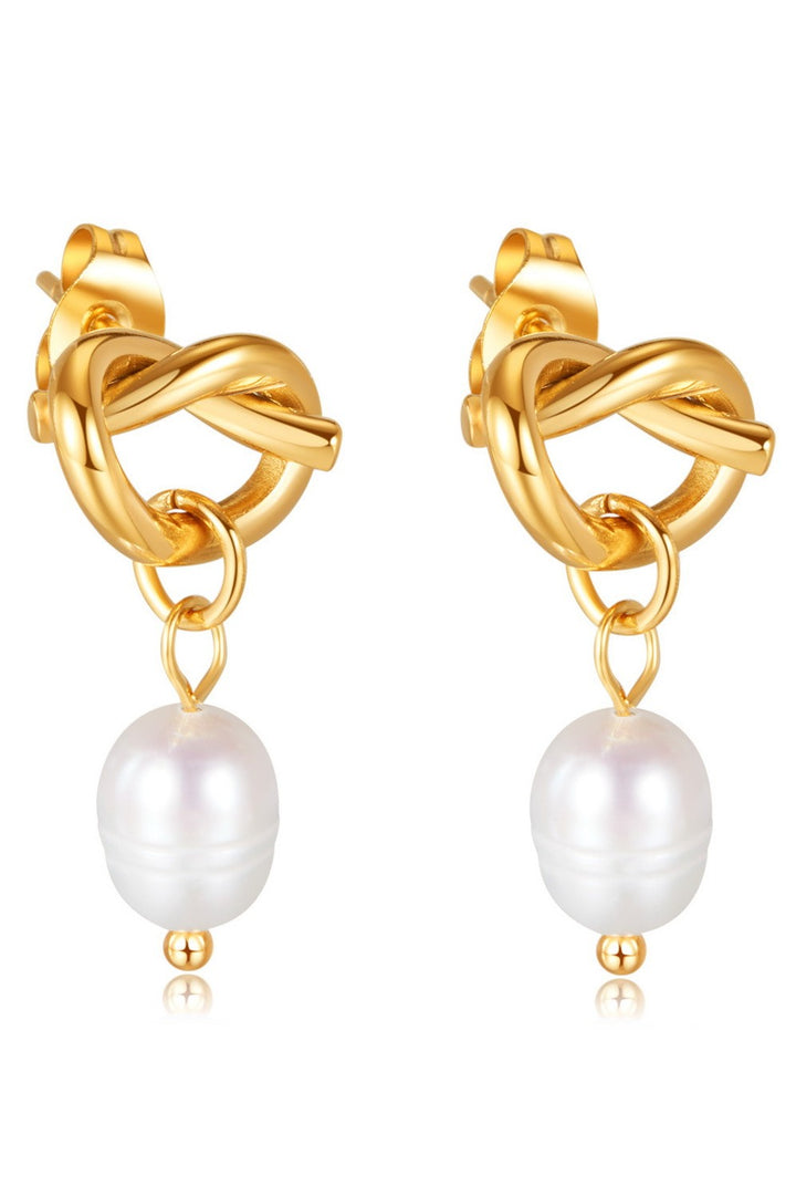 BOW KNOTPEARL DROP EARRINGS