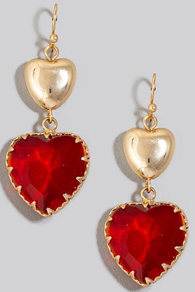 CRYSTAL HEART DANGLE EARRINGS