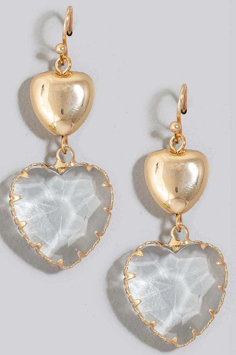 CRYSTAL HEART DANGLE EARRINGS