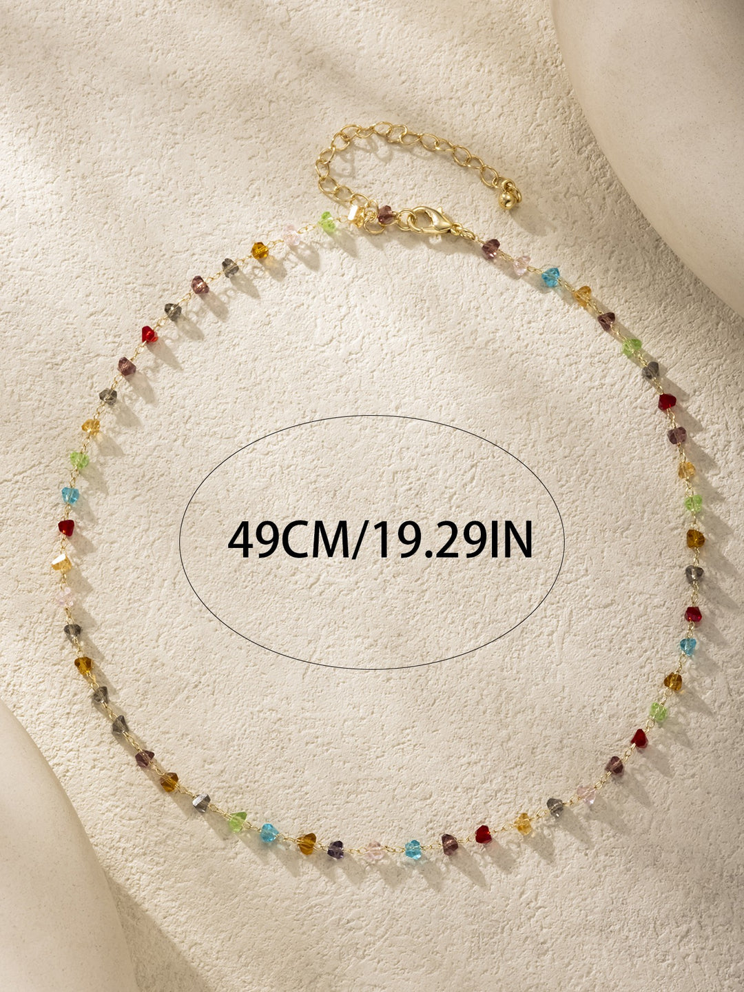 COLORFUL GLASS BEAD CHAIN NECKLACE