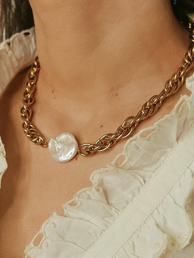 18K NON-TARNISH PEARL CHAIN NECKLACE