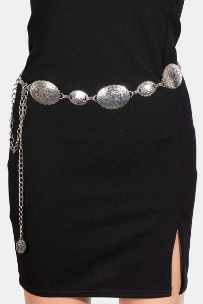 SUN ENGRAVED CONCHO CHAIN BELT