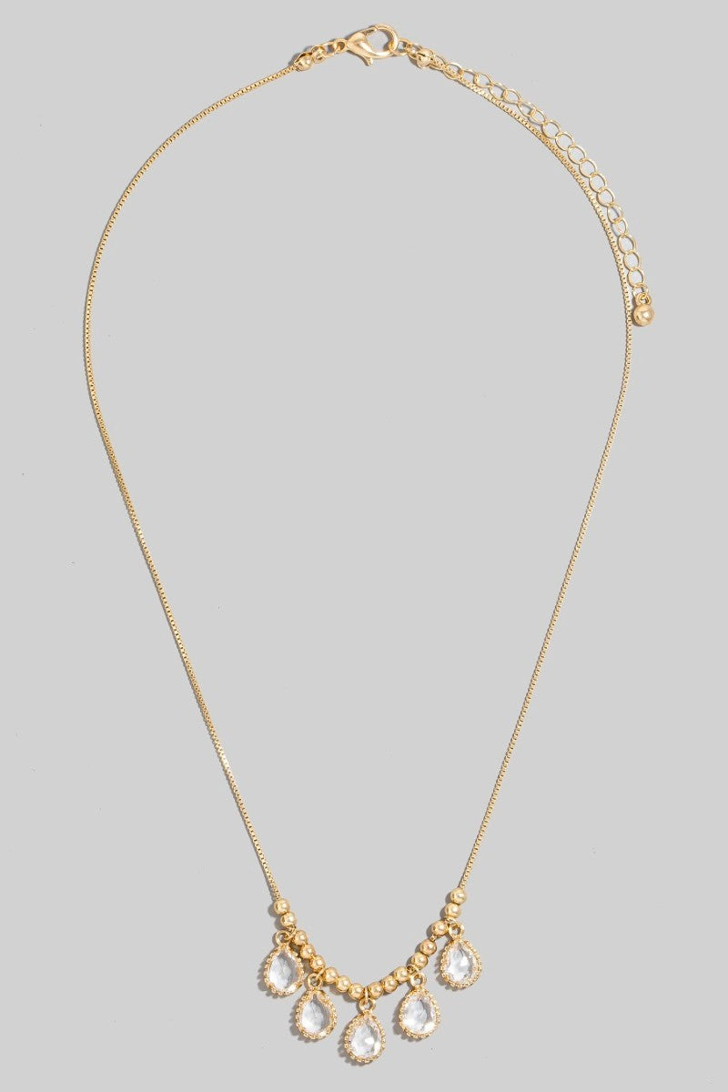 GLASS TEAR CHARMS NECKLACE