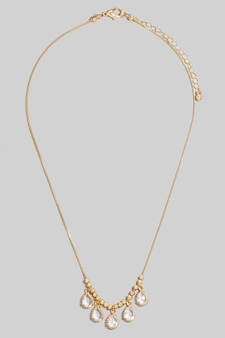 GLASS TEAR CHARMS NECKLACE