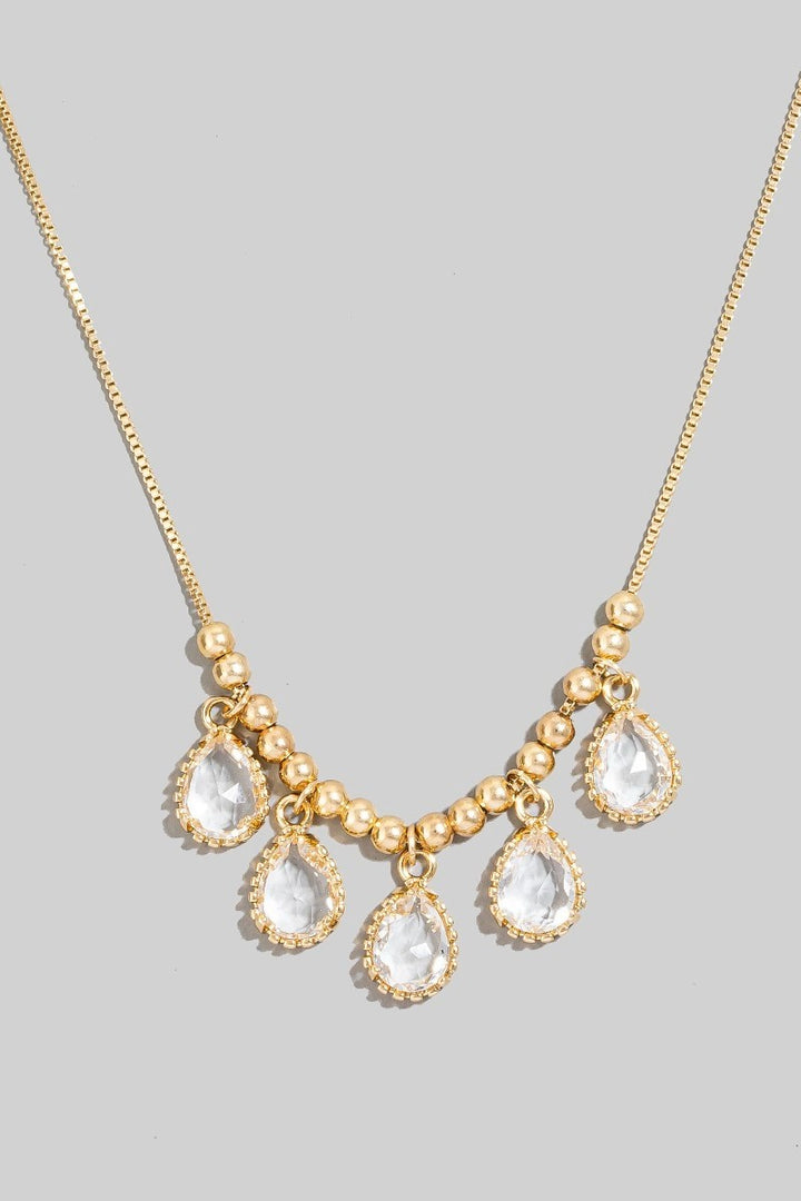 GLASS TEAR CHARMS NECKLACE