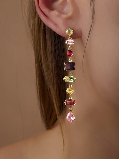 MULTICOLOR CRYSTAL DROP EARRINGS