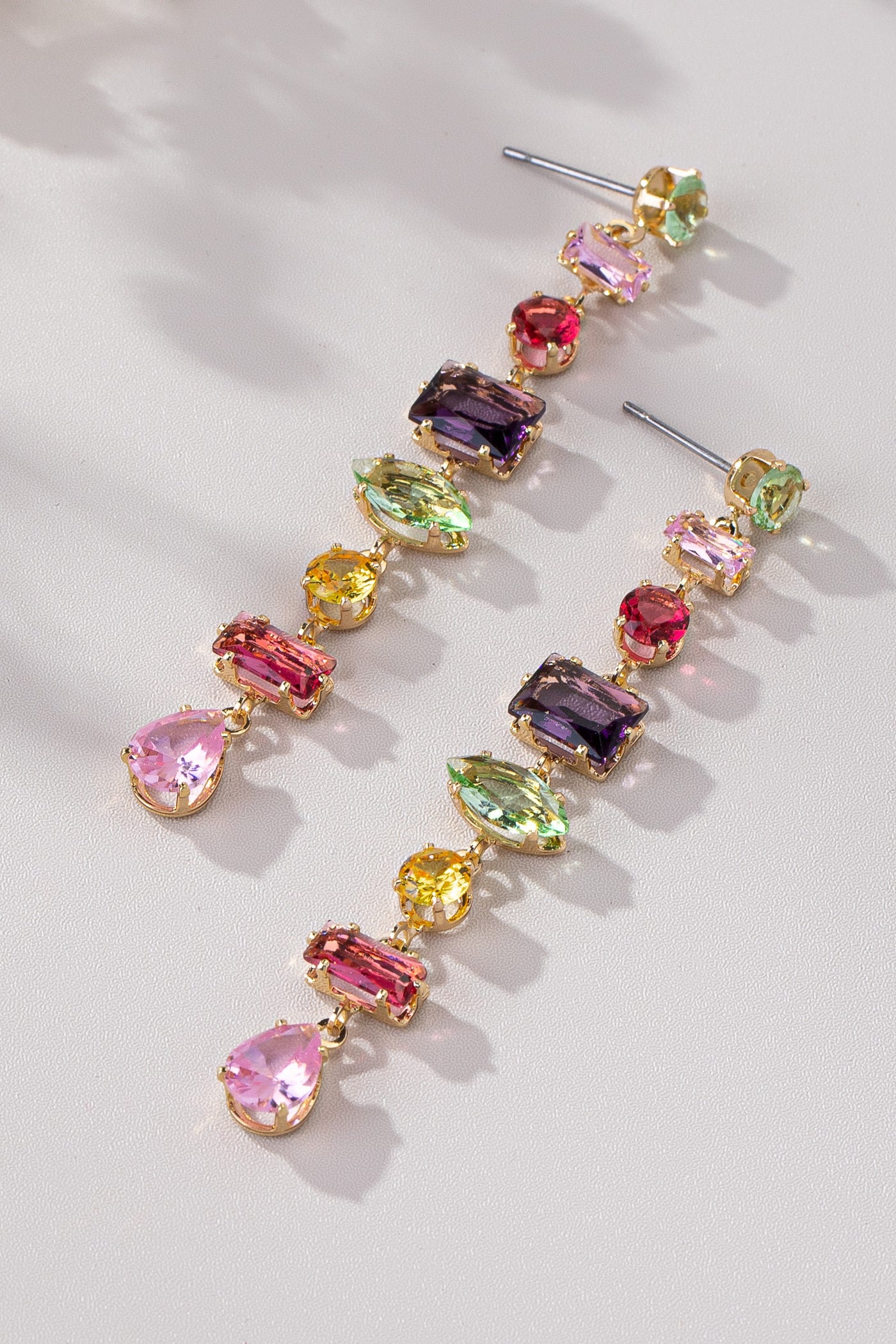MULTICOLOR CRYSTAL DROP EARRINGS