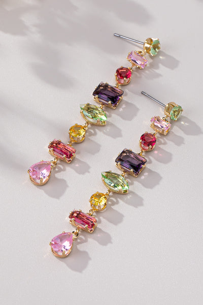 MULTICOLOR CRYSTAL DROP EARRINGS