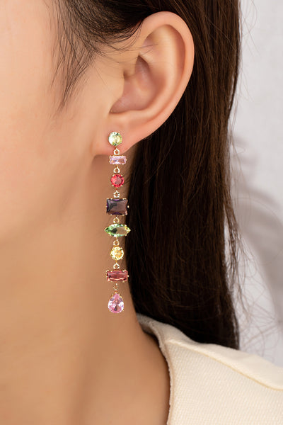 MULTICOLOR CRYSTAL DROP EARRINGS