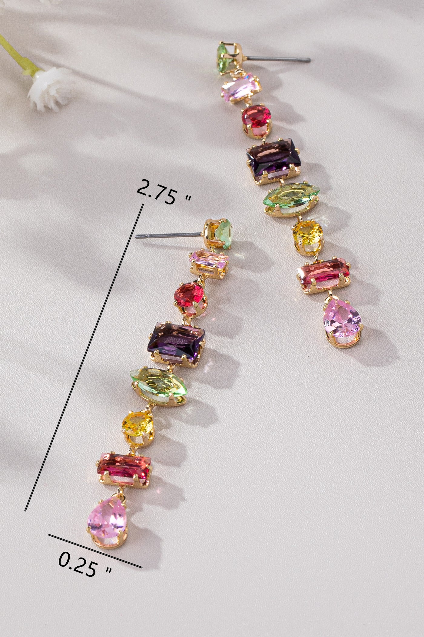 MULTICOLOR CRYSTAL DROP EARRINGS