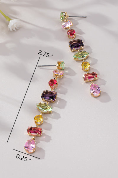 MULTICOLOR CRYSTAL DROP EARRINGS