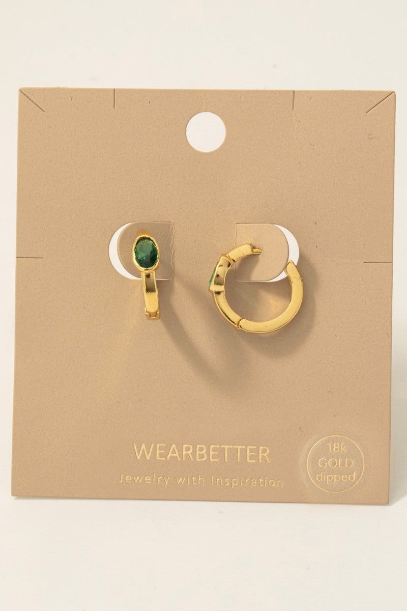 18K EMERALD GOLD HUGGIES
