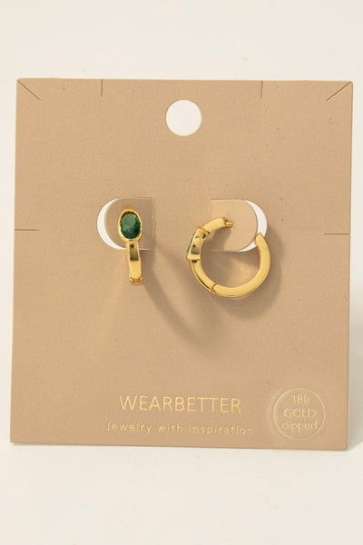 18K EMERALD GOLD HUGGIES