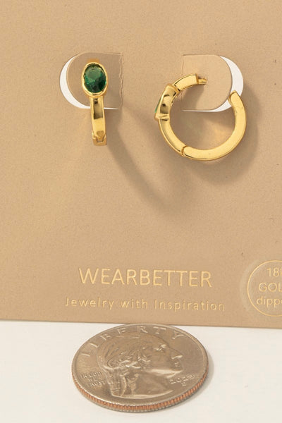 18K EMERALD GOLD HUGGIES
