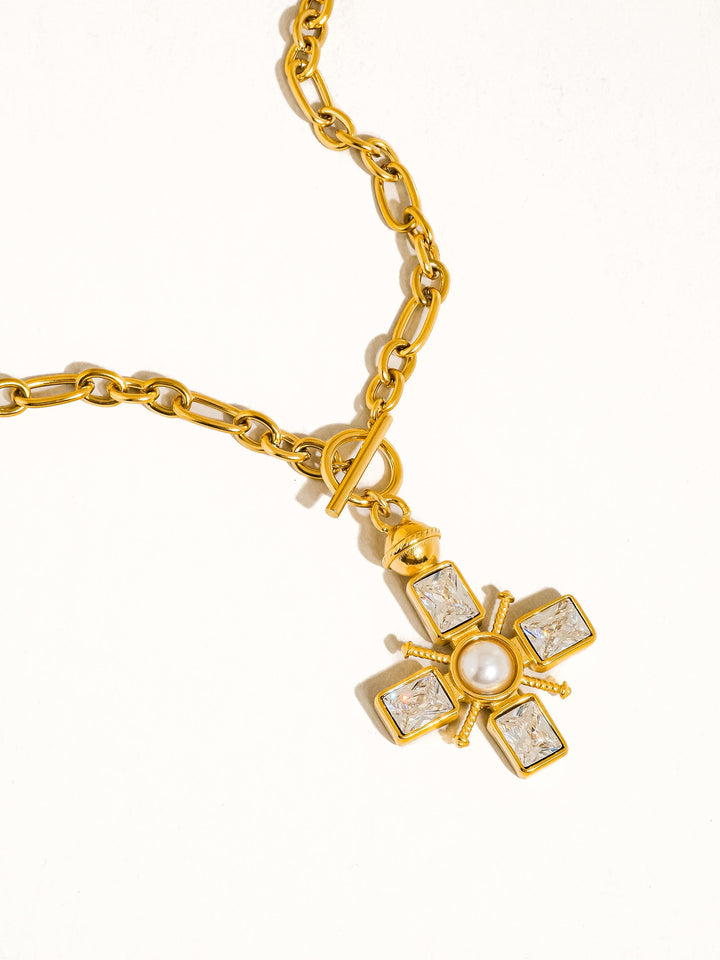 BYZANTINE CROSS PENDANT NECKLACE