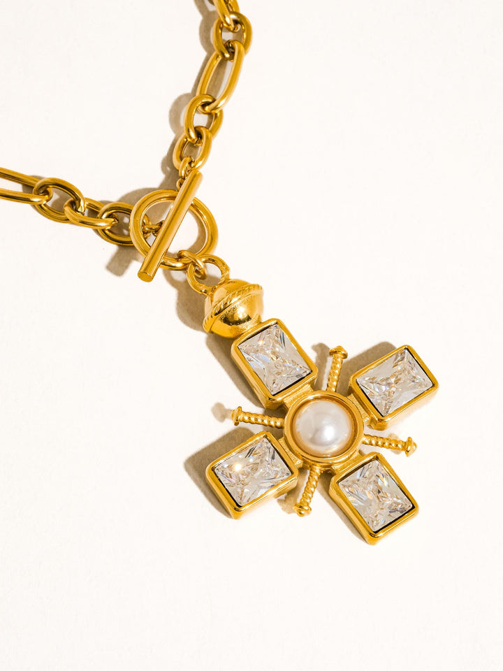 BYZANTINE CROSS PENDANT NECKLACE
